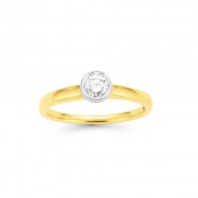 9ct-30ct-Diamond-Solitaire-Rubover-Set-Ring on sale