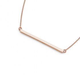 9ct+Rose+Gold+45cm+Bar+Necklet