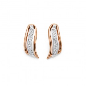 Diamond+Wave+Drop+Earrings+in+9ct+Rose+Gold