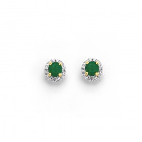 9ct-Emerald-Diamond-Earrings on sale