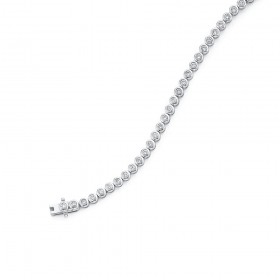 9ct-White-Gold-Rubover-Diamond-Tennis-Bracelet-Total-Diamond-Weight100ct on sale