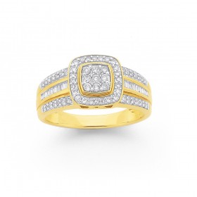 9ct%2C+Diamond+Cushion+Shape+Dress+Ring