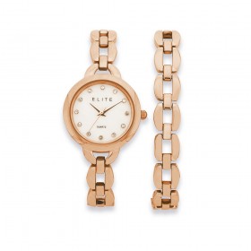 Elite-Ladies-Watch-Bracelet-Set on sale