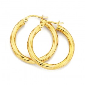 9ct+31mm+Twist+Hoops