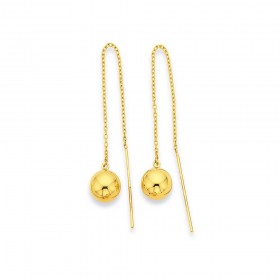 Ball+Thread+Earrings+in+9ct+Yellow+Gold