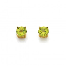 9ct+5mm+Peridot+Studs