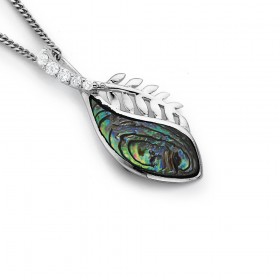 Cubic-Zirconia-Paua-Silver-Fern-Pendant-in-Sterling-Silver on sale