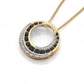 Sapphire-Diamond-Circular-Pendant-in-9ct-Yellow-Gold on sale