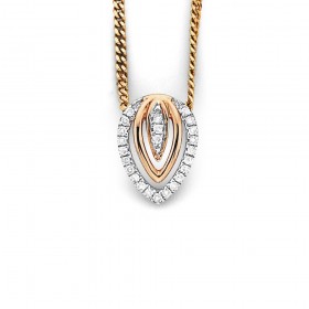 9ct+Rose+Gold+Diamond+Pendant