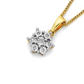 Diamond+Star+Pendant+in+9ct+Yellow+Gold