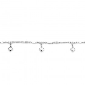 165cm-Sterling-Silver-Bracelet-with-Heart-Charms on sale