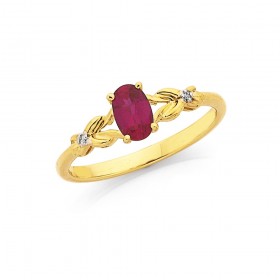 9ct+Created+Ruby+%26amp%3B+Diamond+Ring