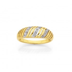 9ct-Open-Dome-Diamond-Set-Ring on sale