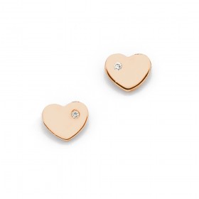 9ct+Rose+Gold+Heart+with+Diamond+Studs