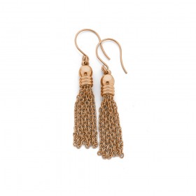 Stainless-Steel-Rose-Tassel-Chain-Drop-Earrings on sale