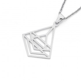 Stainless+Steel+Geometric+Pendant