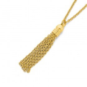 Stainless+Steel+Gold+Tone+Tassel+Pendant