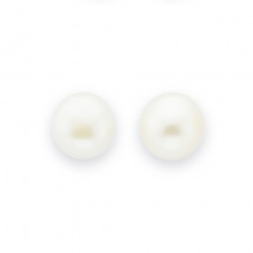 6-6.5mm+Cultured+Fresh+Water+Pearl+Studs+in+9ct+Yellow+Gold