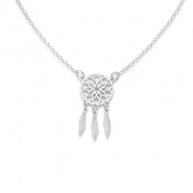 Sterling+Silver+Dreamcatcher+Necklace