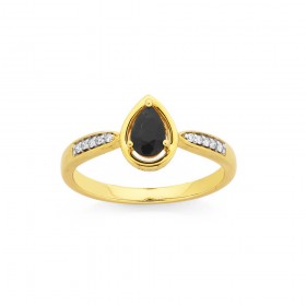 9ct-Pear-Shaped-Sapphire-and-Diamond-Ring on sale