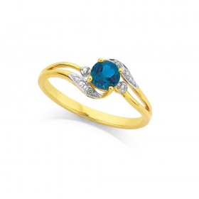 9ct%2C+London+Blue+Topaz+and+Diamond+Swirl+Ring