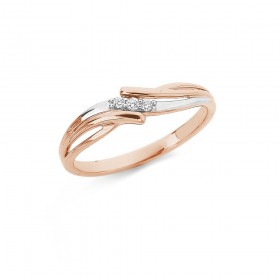 9ct-Rose-Gold-Double-Twist-and-Diamond-Dress-Ring on sale