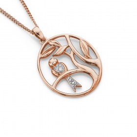 9ct-Rose-Gold-Oval-Diamond-Set-Bird-Pendant on sale