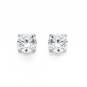 Sterling-Silver-Cubic-Zirconia-Stud-Earrings on sale