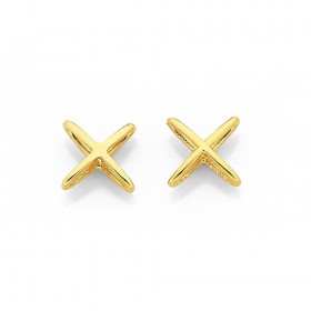 Cross-Studs-in-9ct-Yellow-Gold on sale