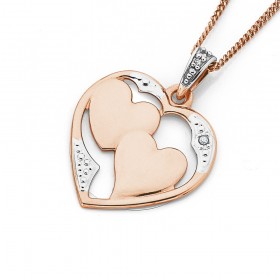 Diamond+Double+Heart+Pendant+in+9ct+Rose+Gold