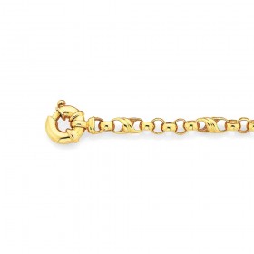 19cm-Round-Belcher-Bracelet-in-9ct-Yellow-Gold on sale