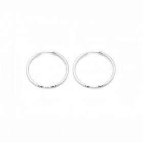 Sterling+Silver+30mm+Gypsy+Hoop+Earrings