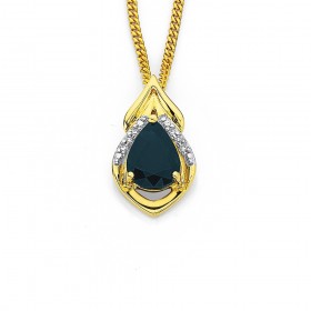 9ct%2C+Blue+Sapphire+and+Diamond+Pendant+Total+Diamond+Weight.24ct