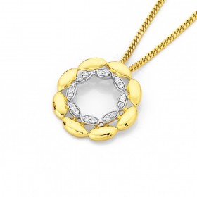 9ct%2C+Diamond+Set+Multi+Link+Circle+Pendant