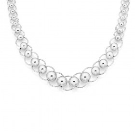 Sterling+Silver+Graduating+Ball+%26amp%3B+Circle+Link+Necklet