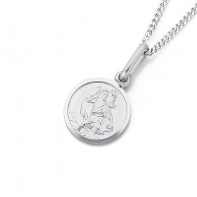 St-Christopher-Pendant-in-9ct-White-Gold on sale