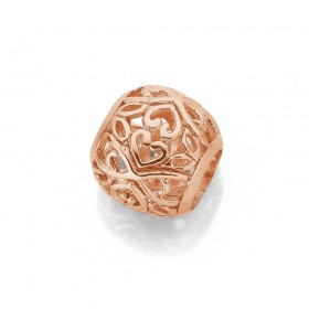 Sterling-Silver-Rose-Gold-Plated-Spiral-Filigree-Addorn-Bead-Charm on sale