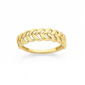 9ct-Flowing-Leaf-Band-Ring on sale