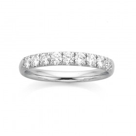 18ct-White-Gold-Clawset-Diamond-Band on sale