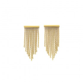 9ct+Stud+Chain+Tassle+Drop+Earrings