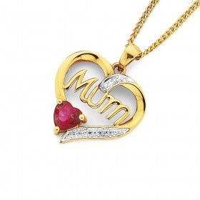 9ct+Ruby+%28Created%29+%26amp%3B+Diamond+Heart+%26quot%3BMum%26quot%3B+Pendant