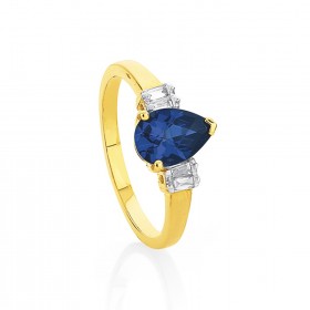 9ct-Sapphire-Diamond-Ring on sale