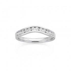 9ct+White+Gold+Diamond+Ring