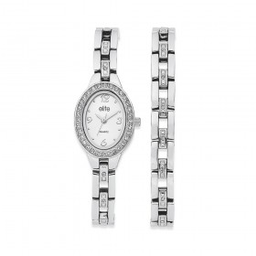 Elite-Ladies-Stone-Set-Watch-and-Bracelet-Set on sale