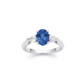 18ct+White+Gold+Tanzanite+and+Diamond+Ring+TDW%3D.30ct