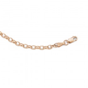 9ct+19cm+Rose+Gold+Oval+Belcher+Bracelet