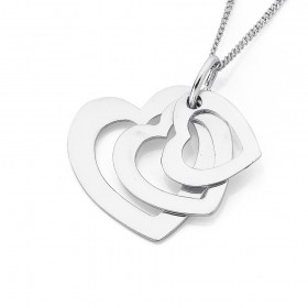 3-Hearts-Pendant-in-Sterling-Silver on sale