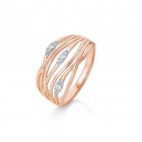 9ct+Rose+Gold+Diamond+Set+Ring