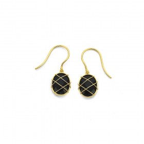 9ct-Onyx-Gold-Cage-Earrings on sale