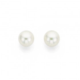 9ct+7mm+Akoya+Pearl+Stud+Earrings